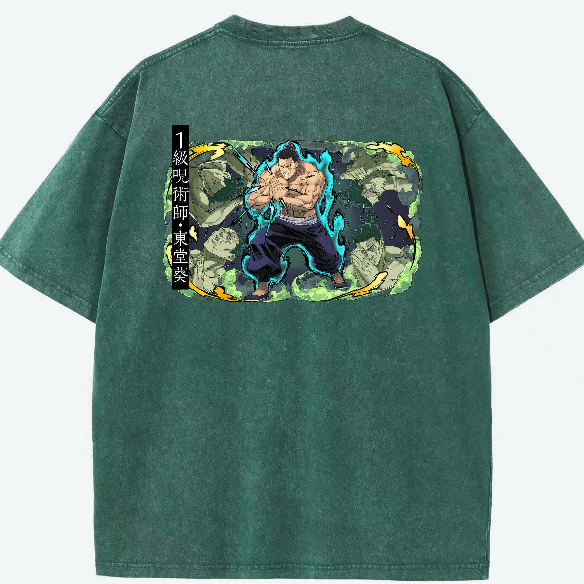 （画像用） 呪術廻戦 Jujutsu Kaisen 綿100% ヴィンテージ風 半袖Tシャツ（背面プリント）